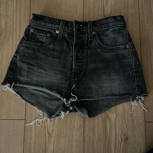 Black Denim Levi 501 shorts